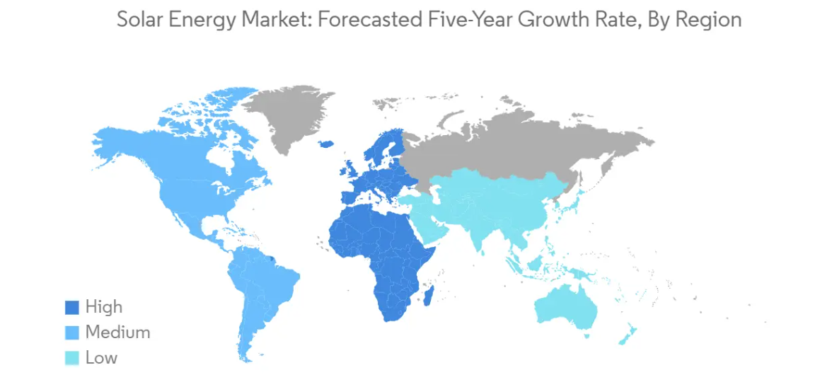Market Analysis of Solar Energy Market: Forecasted Growth Rate by Region